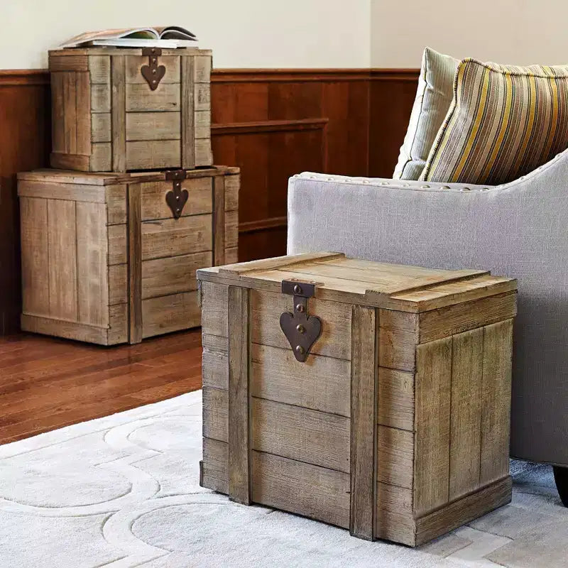 Household Essentials Antiqued Decorative Trunk Large: Multicolored Storage Trunk for All Ages, 24.75" x 16.25" x 20.88"