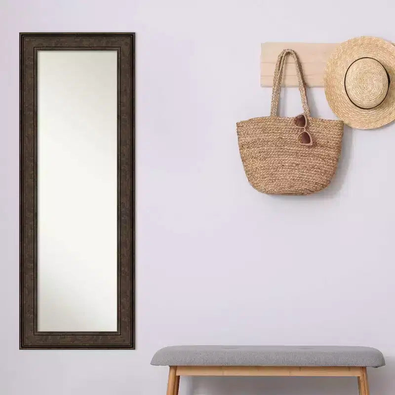 20" x 54" Ridge Bronze Full Length Mirror on The Door - Amanti Art