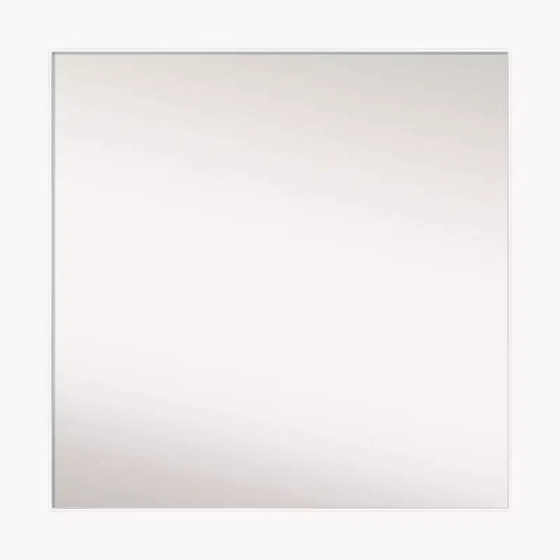 32" x 32" Non-Beveled Cabinet Bathroom Wall Mirror White - Amanti Art: Modern Square Polystyrene Frame, Wall Mount