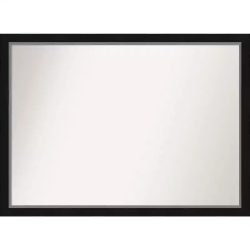 41" x 30" Non-Beveled Eva Narrow Bathroom Wall Mirror Black - Amanti Art: Modern Rectangle, Wall Mount
