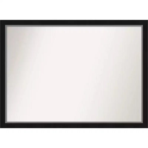41" x 30" Non-Beveled Eva Narrow Bathroom Wall Mirror Black - Amanti Art: Modern Rectangle, Wall Mount