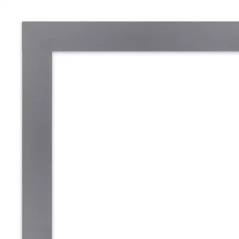21"x27" Non-Beveled Edwin Wood Bathroom Wall Mirror Gray - Amanti Art