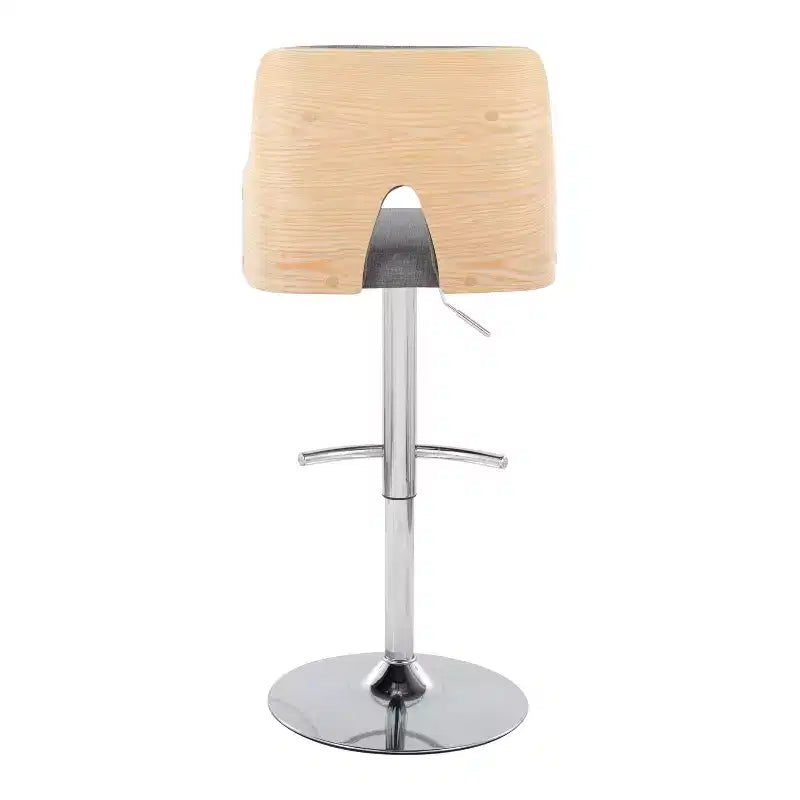 Set of 2 Stella Adjustable Barstools Chrome/Natural/Light Gray - LumiSource
