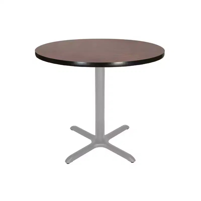 Hampden Furnishings 30" Bennet Collection Round with X Base Dining Table Gray/Mahogany
