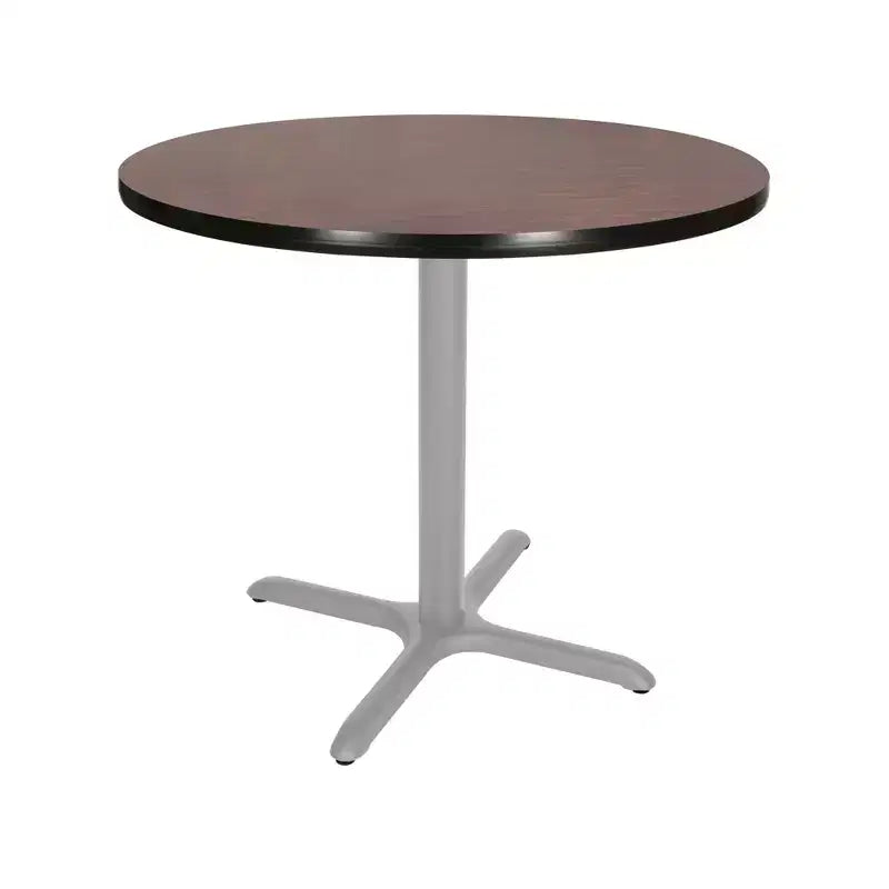 Hampden Furnishings 30" Bennet Collection Round with X Base Dining Table Gray/Mahogany