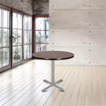 Hampden Furnishings 30" Bennet Collection Round with X Base Dining Table Gray/Mahogany