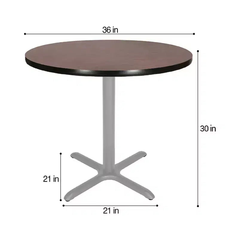 Hampden Furnishings 30" Bennet Collection Round with X Base Dining Table Gray/Mahogany