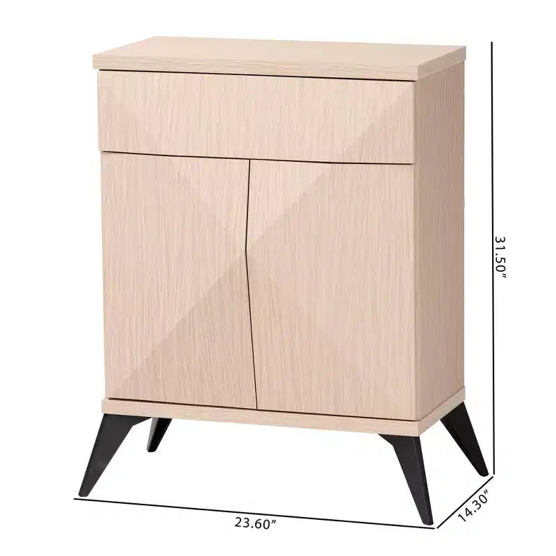 Baxton Studio Draper Two Tone Wood 2 Door Sideboard Buffet Light Brown/Black: Mid-Century Design, Magnetic Closure, Storage