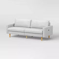 78" Mid Century Modern Futon Sofa Light Gray - Room Essentials™ (Assembly Required)