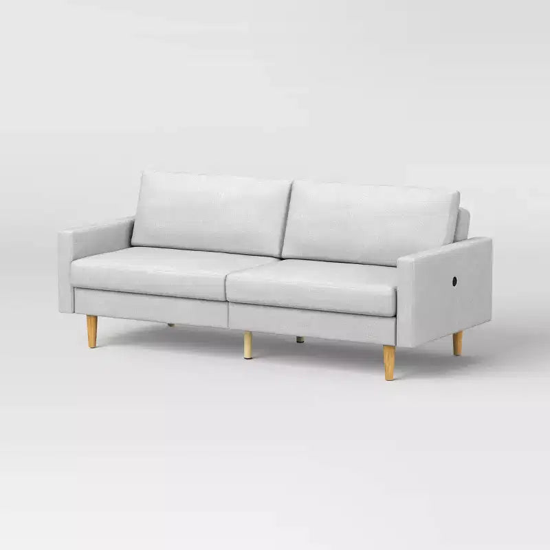 78" Mid Century Modern Futon Sofa Light Gray - Room Essentials™ (Assembly Required)