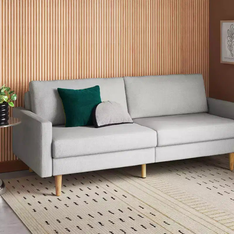 78" Mid Century Modern Futon Sofa Light Gray - Room Essentials™ (Assembly Required)