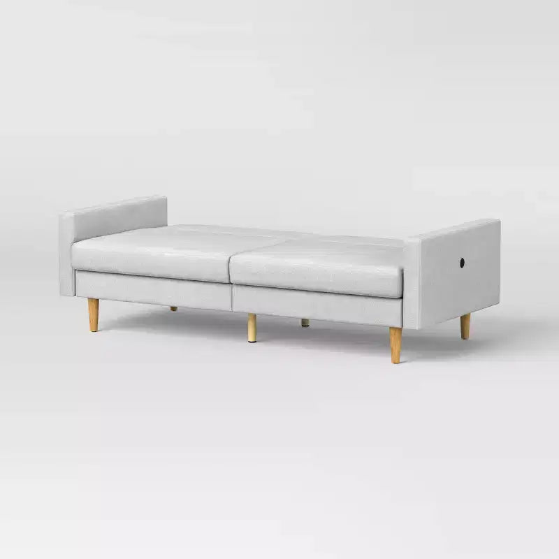 78" Mid Century Modern Futon Sofa Light Gray - Room Essentials™ (Assembly Required)