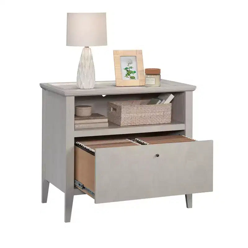 Sauder Larkin Ledge File Cabinet with Drawer Glacier Oak