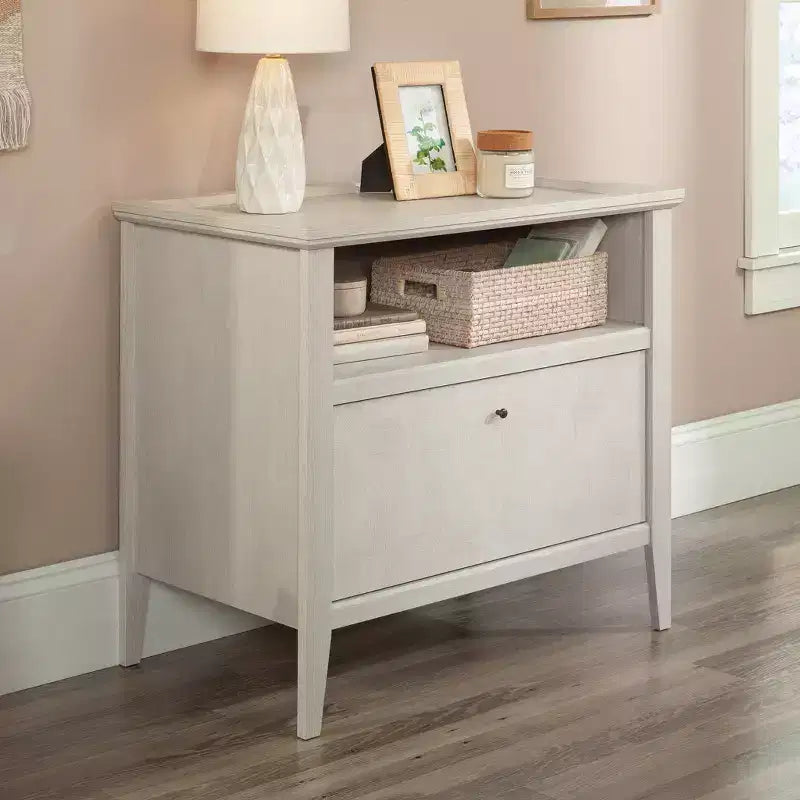 Sauder Larkin Ledge File Cabinet with Drawer Glacier Oak