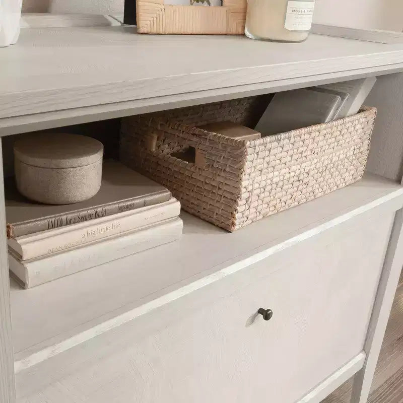 Sauder Larkin Ledge File Cabinet with Drawer Glacier Oak