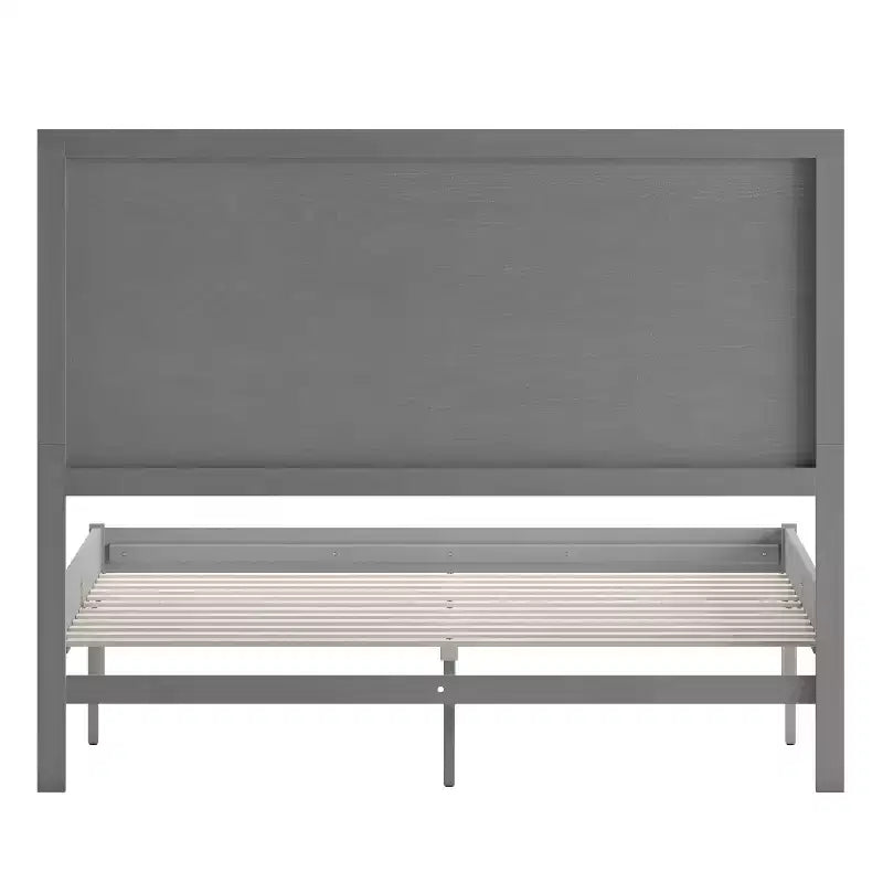 Merrick Lane Solid Wood Platform Bed with Wooden Slats and Headboard, No Box Spring Needed