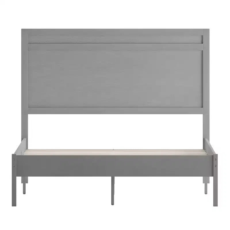 Merrick Lane Solid Wood Platform Bed with Wooden Slats and Headboard, No Box Spring Needed