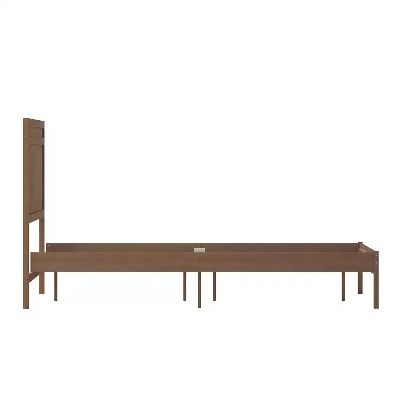 Merrick Lane Solid Wood Platform Bed with Wooden Slats and Headboard, No Box Spring Needed