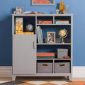 Martha Stewart Kids' Media Shelf: Children's Bedroom Storage Cabinet and Toy Organizer Bookshelf with Fabric Bin and Cubby Cubes