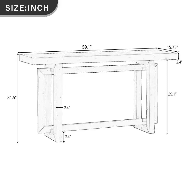 59.1 Modern Industrial Style Console Table - ModernLuxe