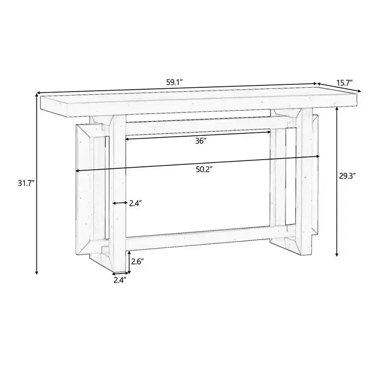 59.1 Modern Industrial Style Console Table - ModernLuxe