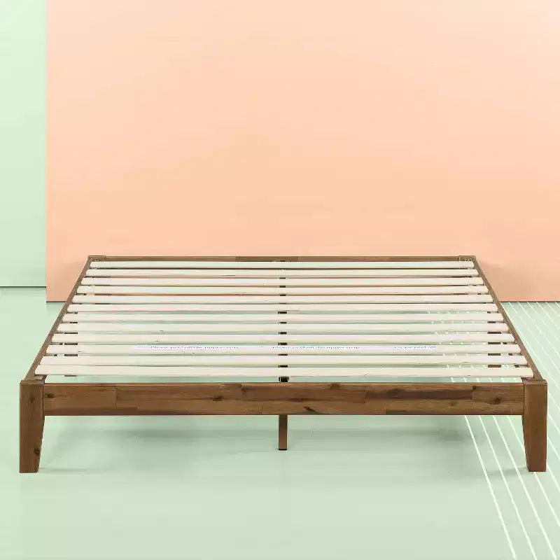 Lucinda 10 Wood Platform Bed Frame Brown - Zinus