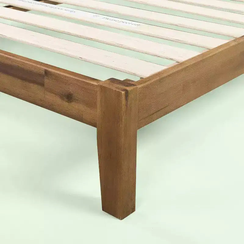 Lucinda 10 Wood Platform Bed Frame Brown - Zinus