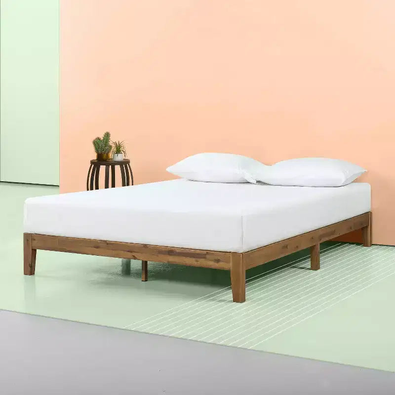 Lucinda 10 Wood Platform Bed Frame Brown - Zinus