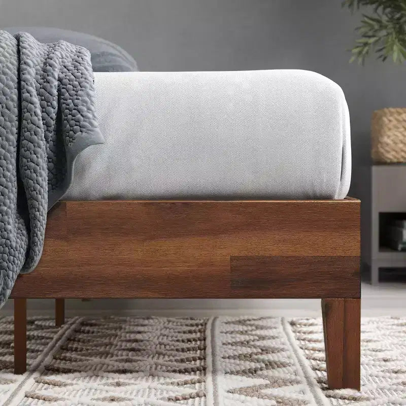Marissa 12 Deluxe Wood Platform Bed Frame Brown - Zinus