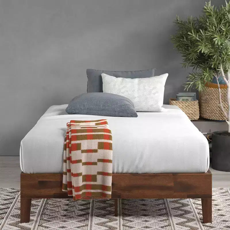 Marissa 12 Deluxe Wood Platform Bed Frame Brown - Zinus