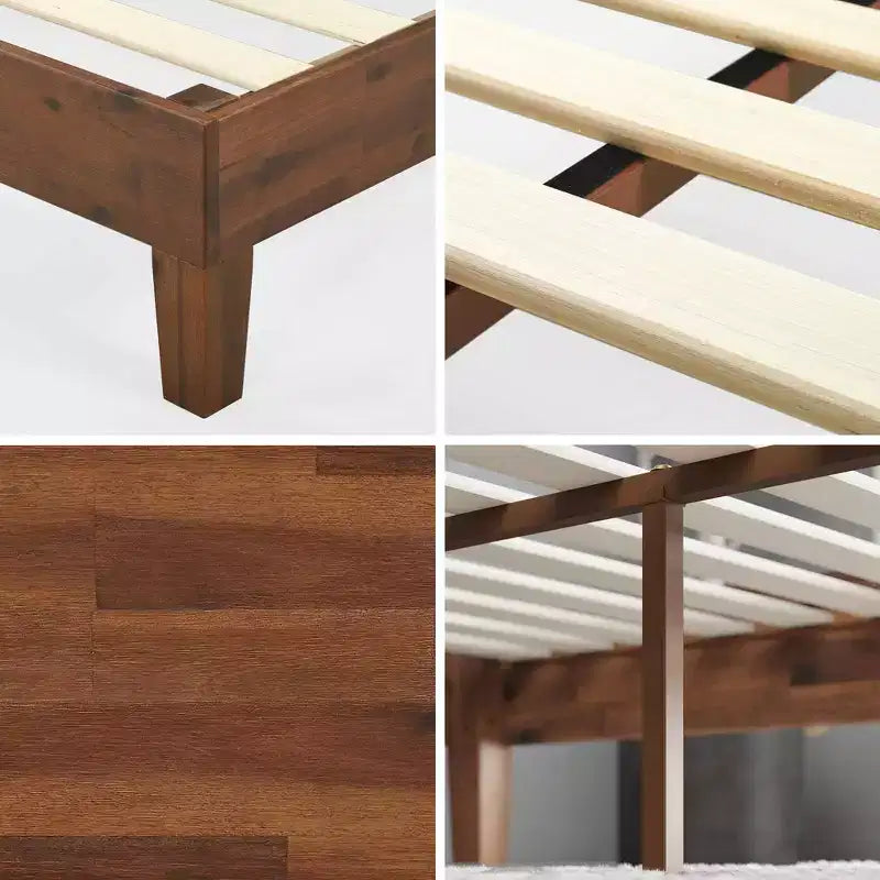 Marissa 12 Deluxe Wood Platform Bed Frame Brown - Zinus