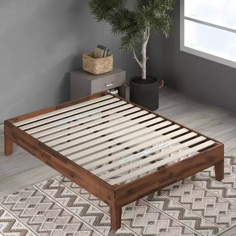 Marissa 12 Deluxe Wood Platform Bed Frame Brown - Zinus