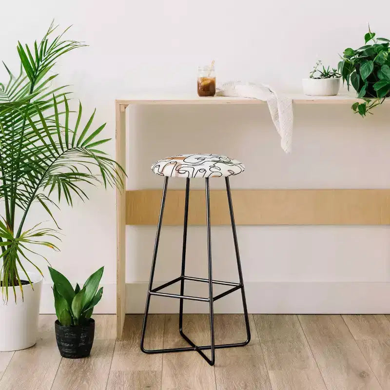 Sundry Society Single Line Faces Barstool - Deny Designs