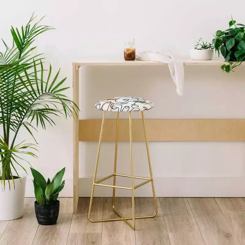 Sundry Society Single Line Faces Barstool - Deny Designs