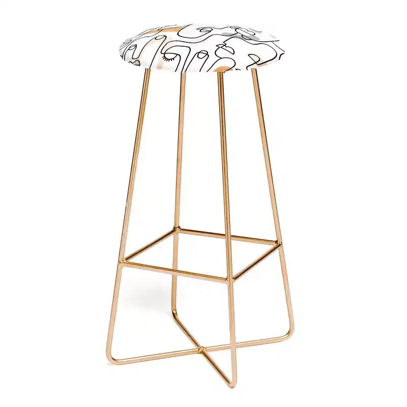Sundry Society Single Line Faces Barstool - Deny Designs