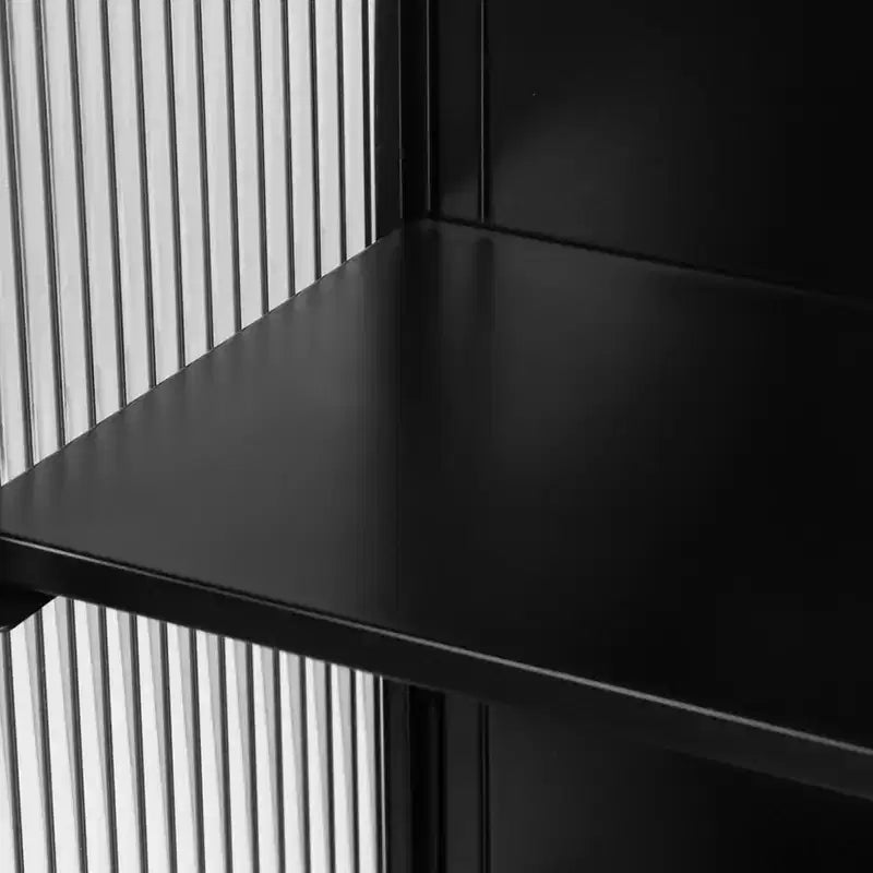 27.56 Modern 2 Glass Door Wall Cabinet with Triple Tier Storage - ModernLuxe