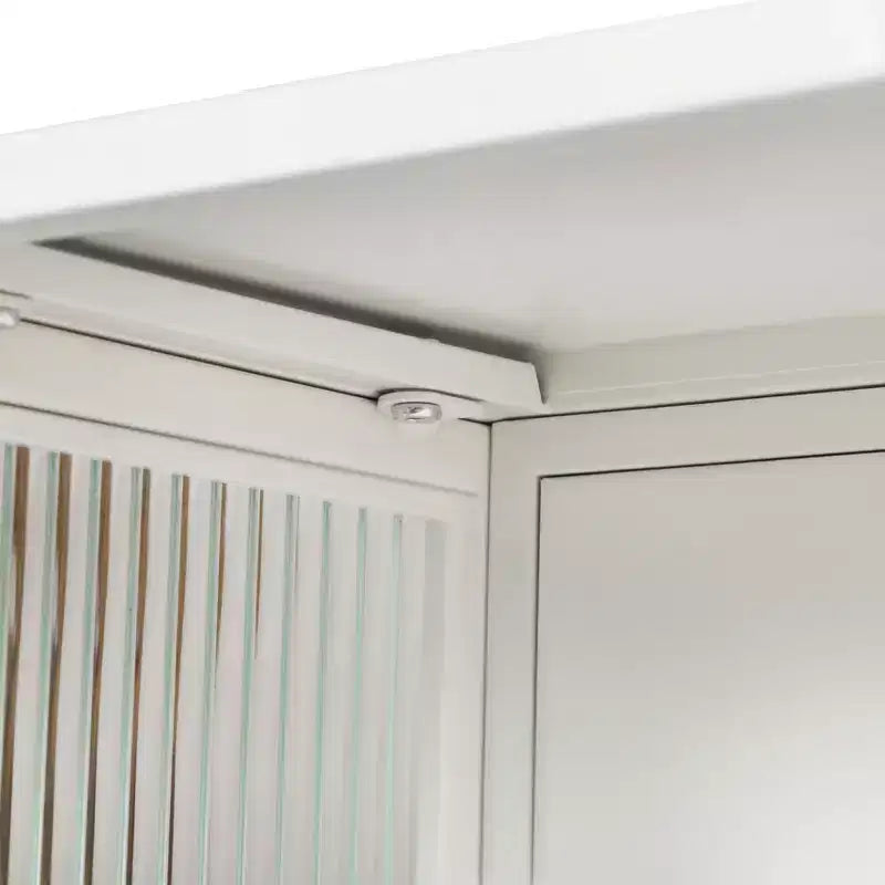 27.56 Modern 2 Glass Door Wall Cabinet with Triple Tier Storage - ModernLuxe
