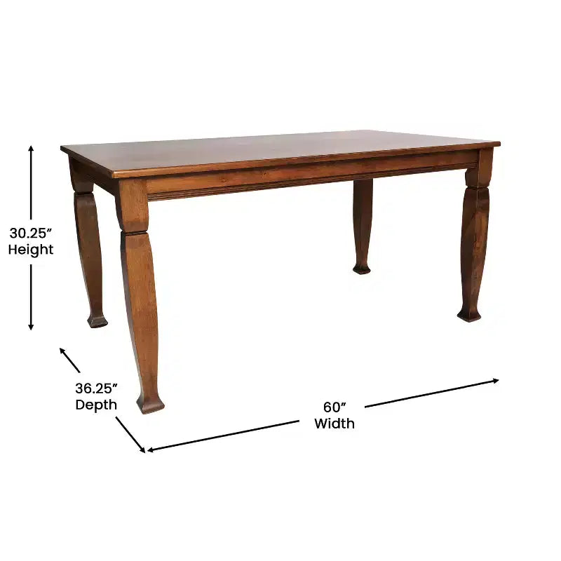Emma and Oliver Wooden Dining Table with Turned Wooden Legs