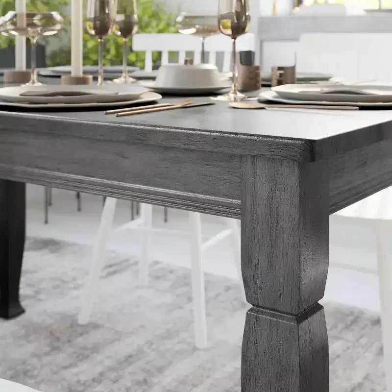 Emma and Oliver Wooden Dining Table with Turned Wooden Legs