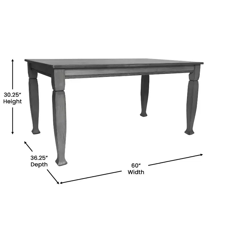 Emma and Oliver Wooden Dining Table with Turned Wooden Legs