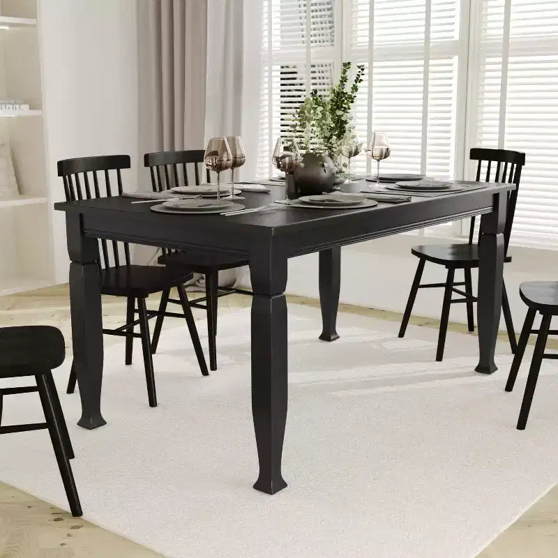 Emma and Oliver Wooden Dining Table with Turned Wooden Legs