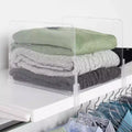 J&V TEXTILES Acrylic Closet Shelf Divider and Separator- Great for Storage and Organization in Bedroom, Bathroom, Kitchen and Office Shelves, Clear