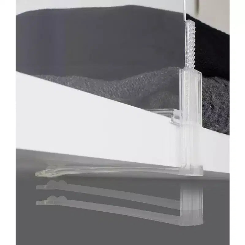 J&V TEXTILES Acrylic Closet Shelf Divider and Separator- Great for Storage and Organization in Bedroom, Bathroom, Kitchen and Office Shelves, Clear