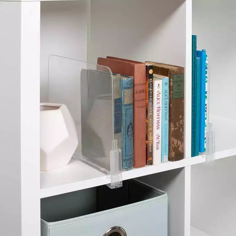 J&V TEXTILES Acrylic Closet Shelf Divider and Separator- Great for Storage and Organization in Bedroom, Bathroom, Kitchen and Office Shelves, Clear