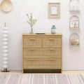 31.5 4-Drawer Rattan Dresser for Living Room and Bedroom, Natural - ModernLuxe