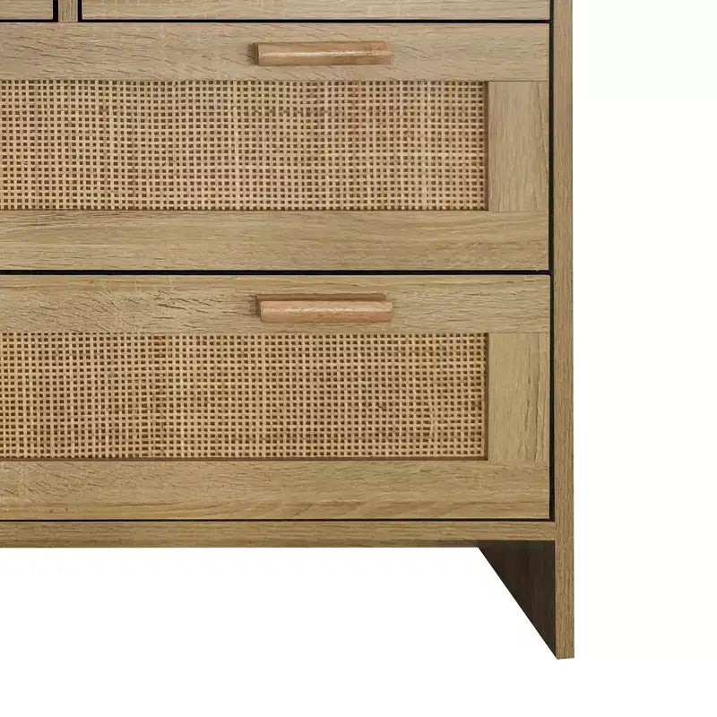 31.5 4-Drawer Rattan Dresser for Living Room and Bedroom, Natural - ModernLuxe