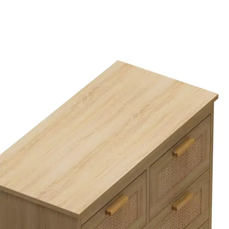 31.5 4-Drawer Rattan Dresser for Living Room and Bedroom, Natural - ModernLuxe