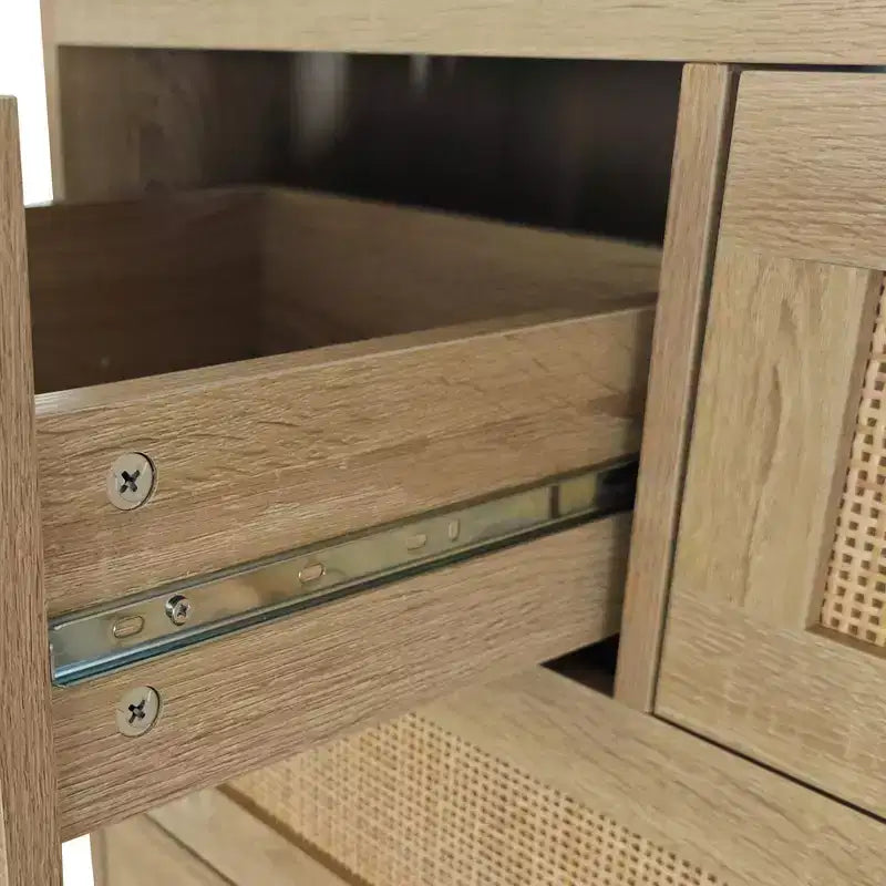 31.5 4-Drawer Rattan Dresser for Living Room and Bedroom, Natural - ModernLuxe