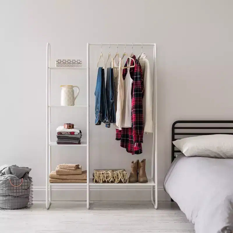IRIS Clothing Rack Clothes Rack Metal Garment Rack with 5 Metal shelf