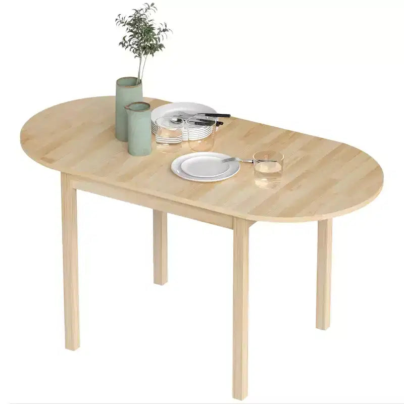 HOMCOM 55 Solid Wood Kitchen Table, Drop Leaf Tables for Small Spaces, Folding Dining Table